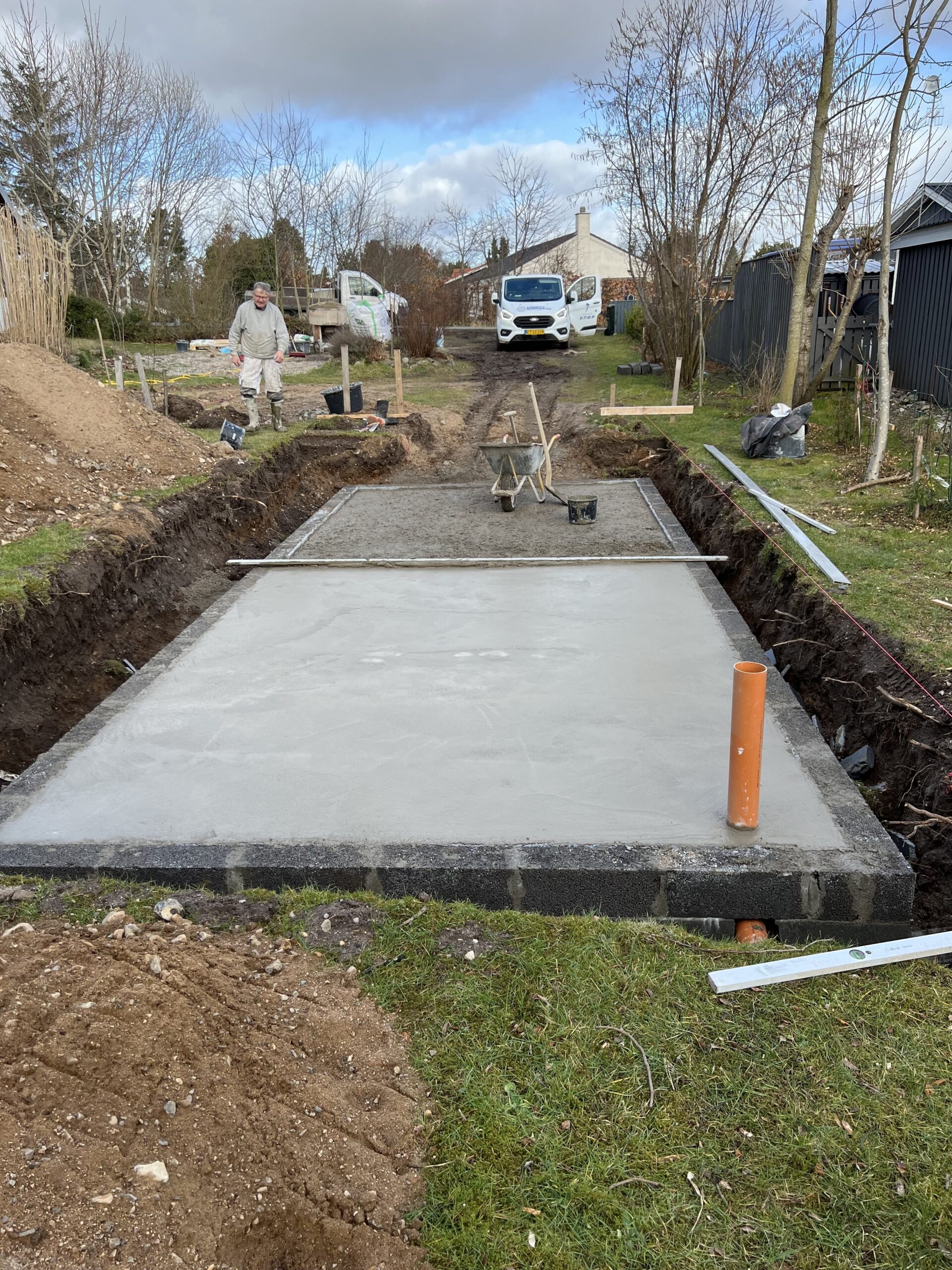 Støbning af fundament - Ligge slide lag - Støbe beton gulv